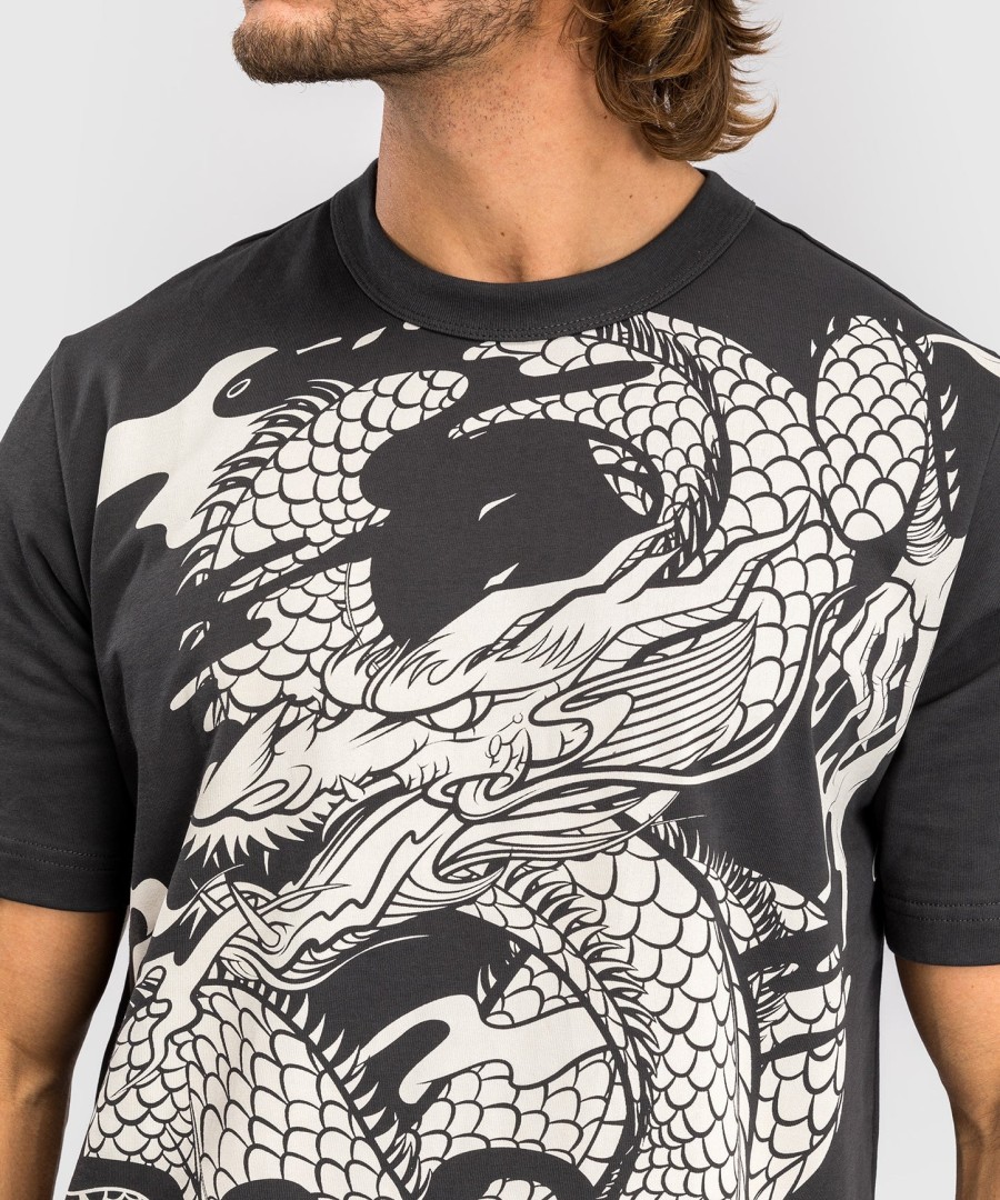 venum dragon flight men t-shirt - charcoal greycream white