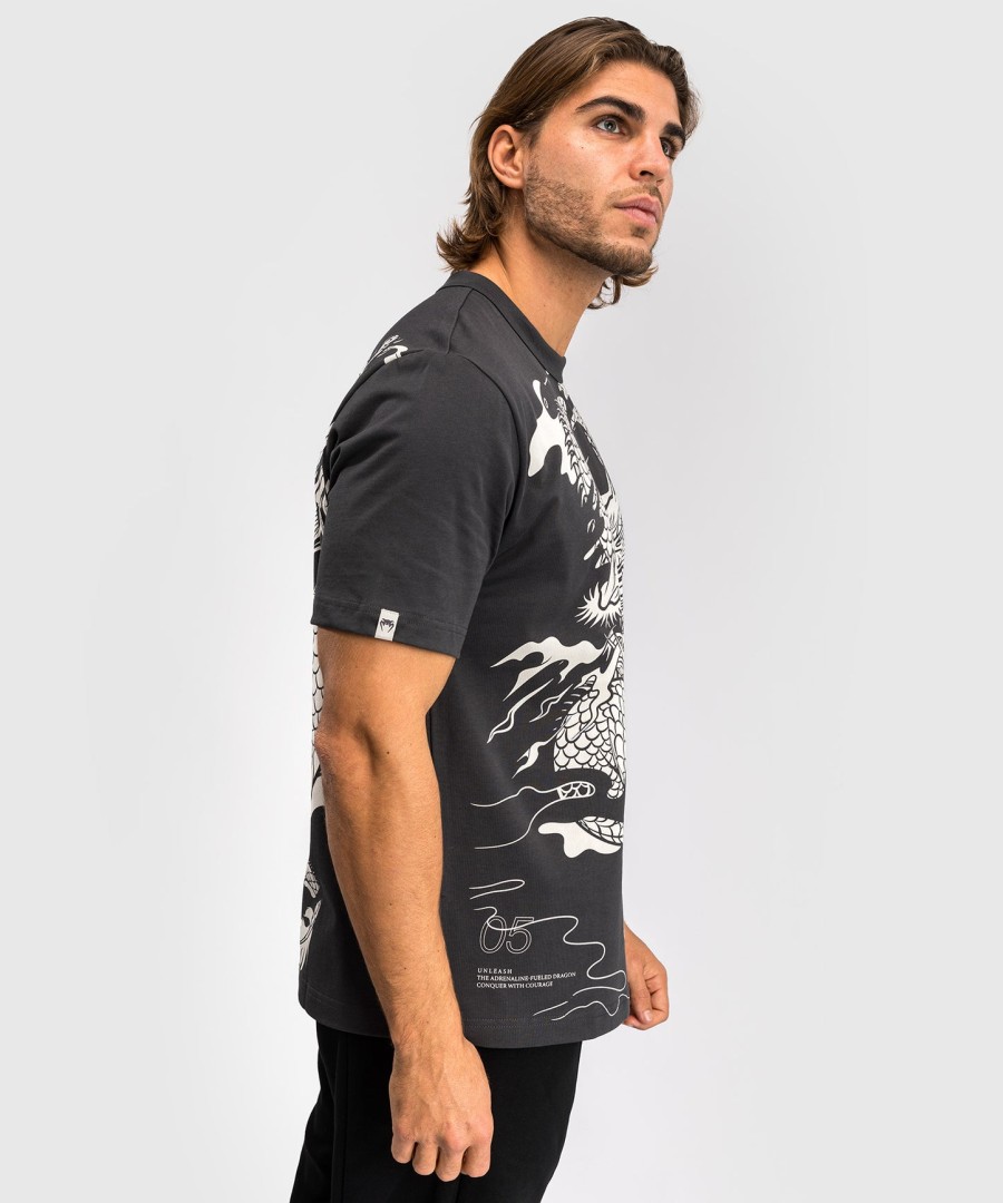 venum dragon flight men t-shirt - charcoal greycream white