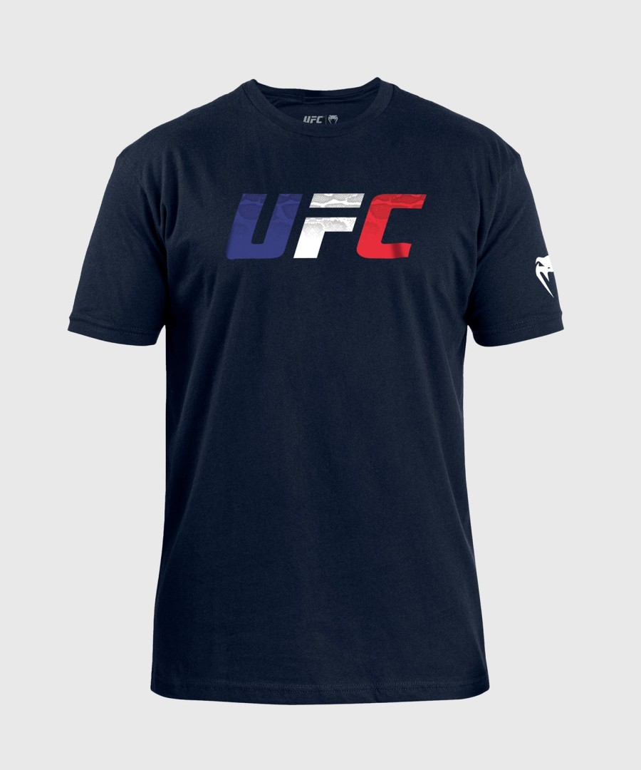 men ufc unrivaled by venum navy blue french flag t-shirt