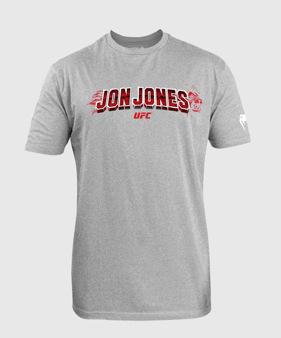 men ufc unrivaled by venum heather grey jon jones t-shirt