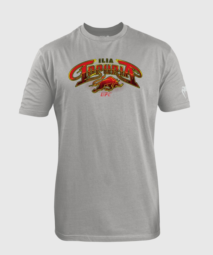 men ufc unrivaled by venum heather grey ilia topuria t-shirt