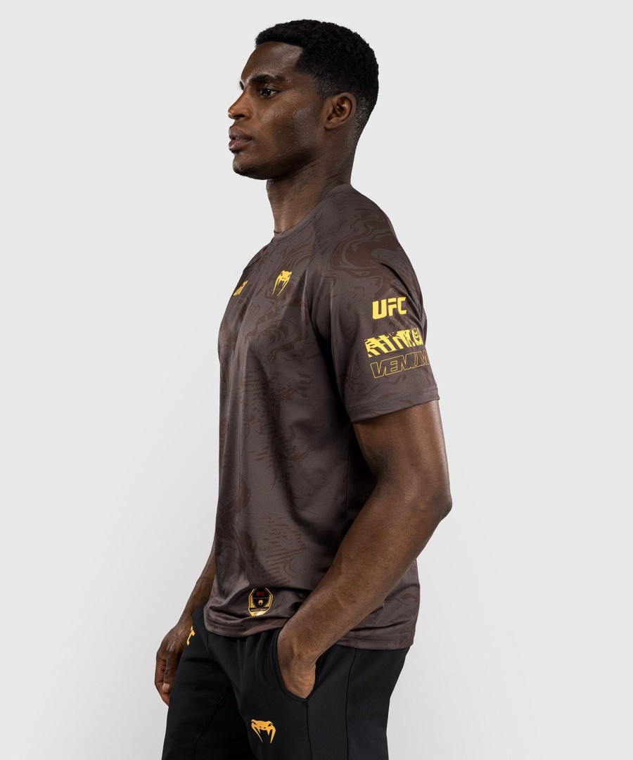 ufc fusion by venum fight week men dry-tech t-shirt - earthen brown