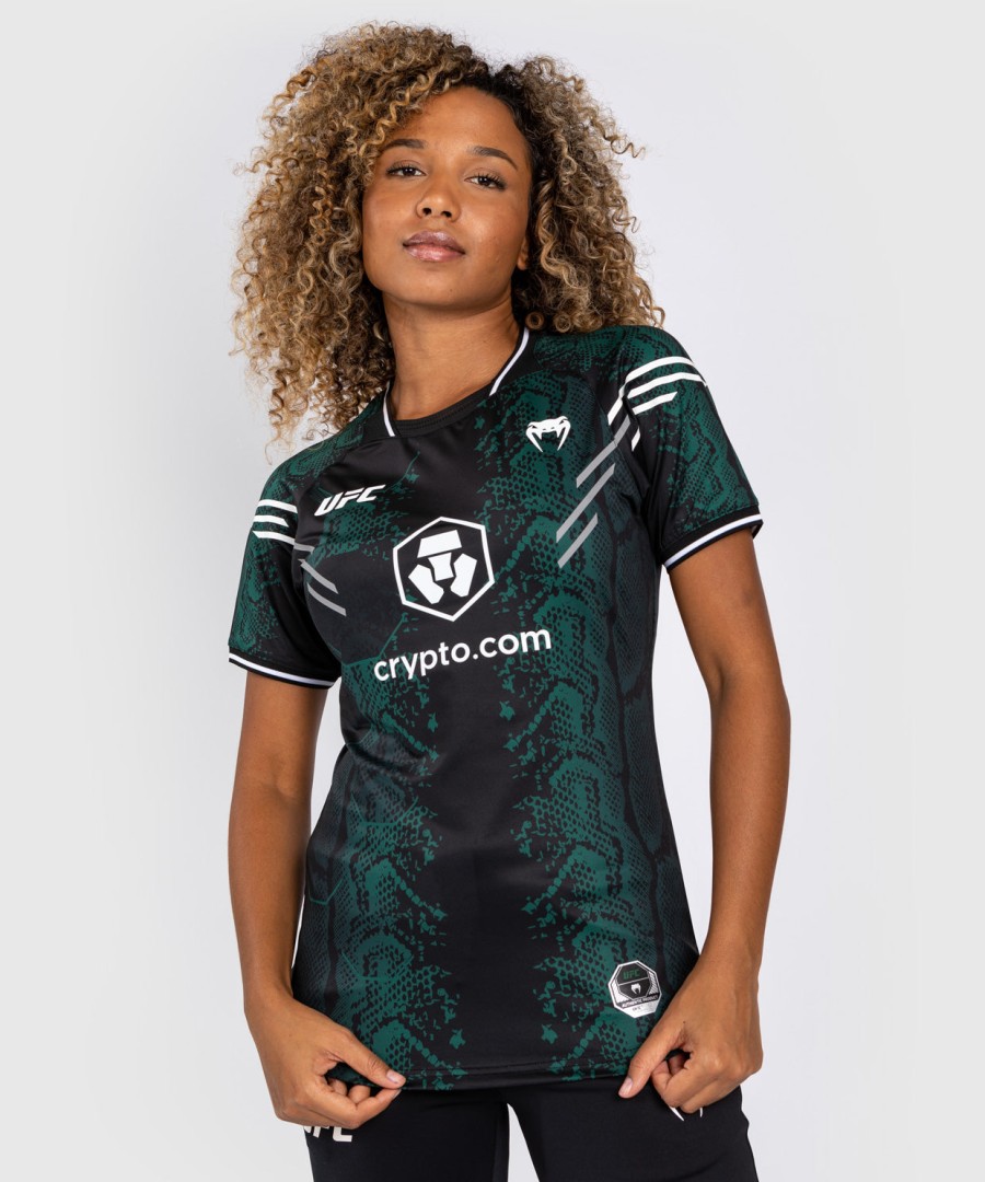ufc adrenaline by venum authentic fight night women walkout jersey - emerald edition - greenblack