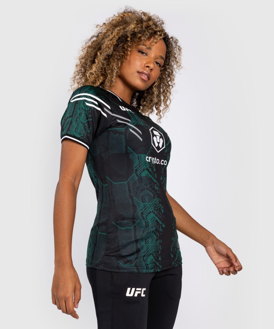 ufc adrenaline by venum authentic fight night women walkout jersey - emerald edition - greenblack
