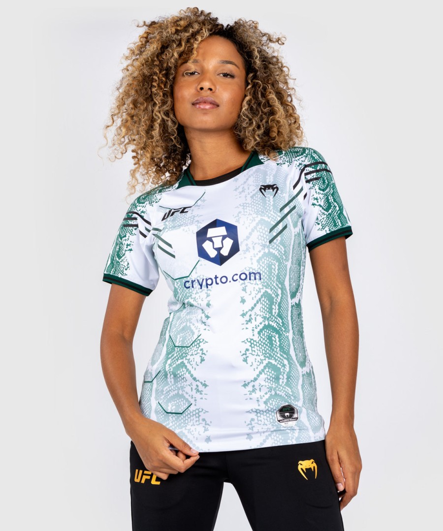 ufc adrenaline by venum authentic fight night women walkout jersey - emerald edition - whitegreen