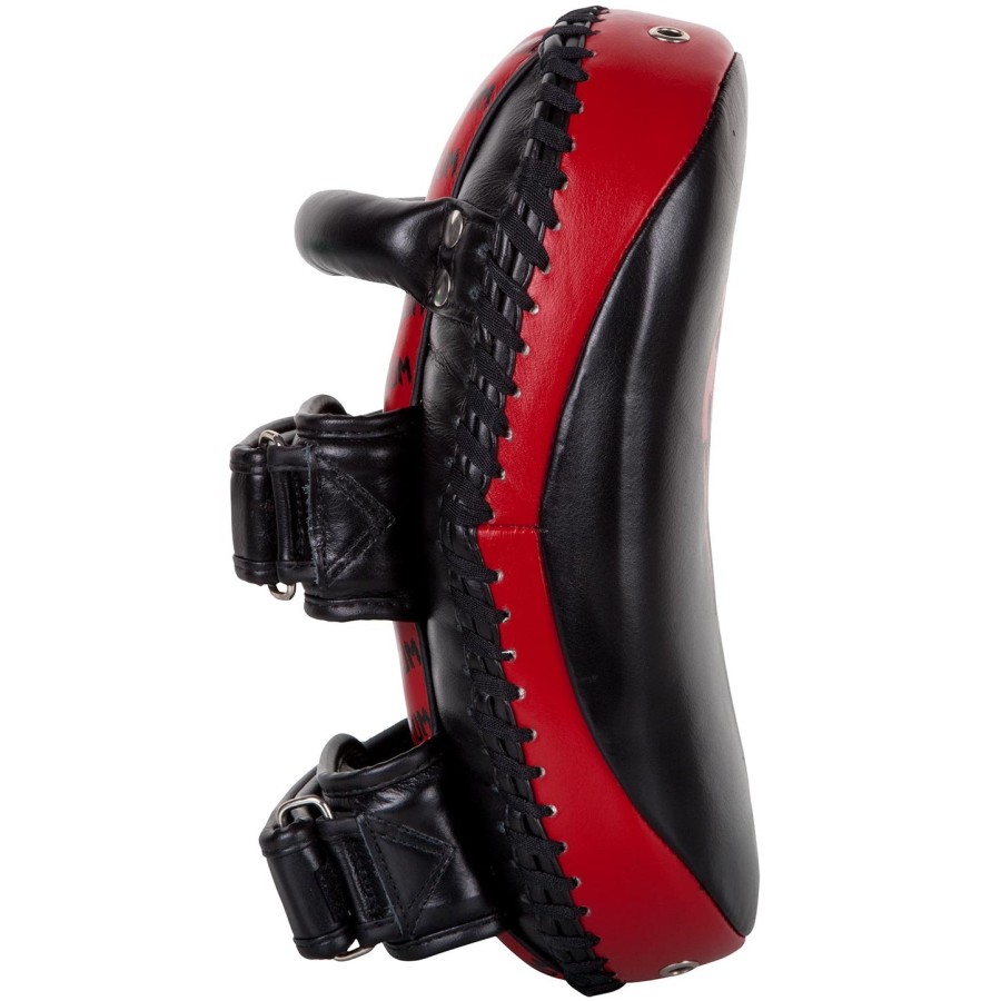 venum kick pads leather-blackred