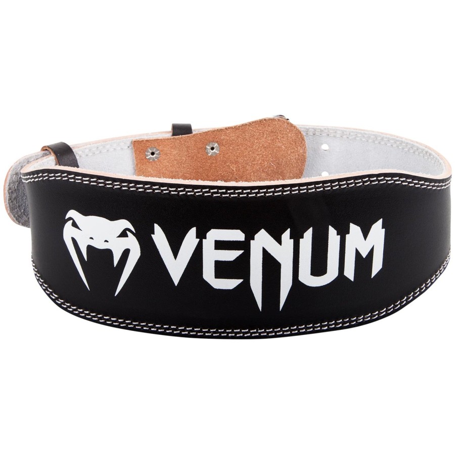 venum hyperlift leather weightifting belt - black