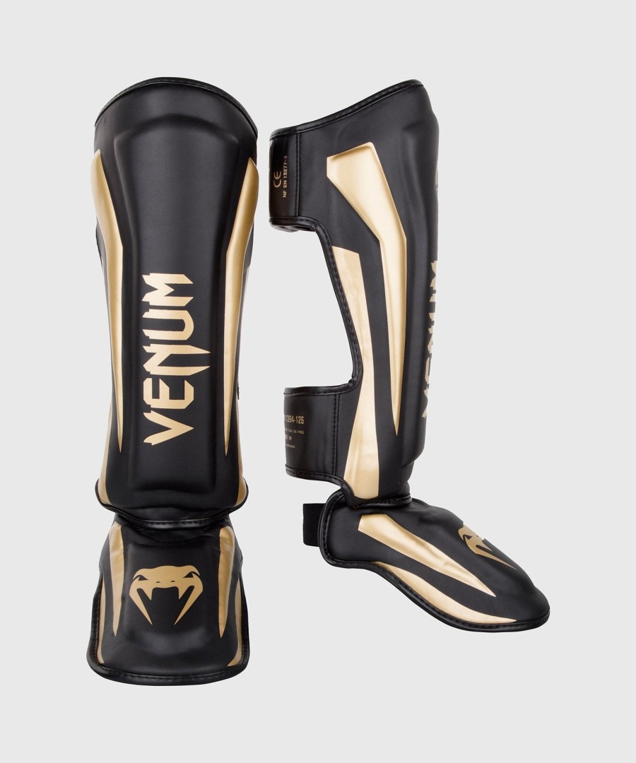venum elite standup shin guards - blackgold