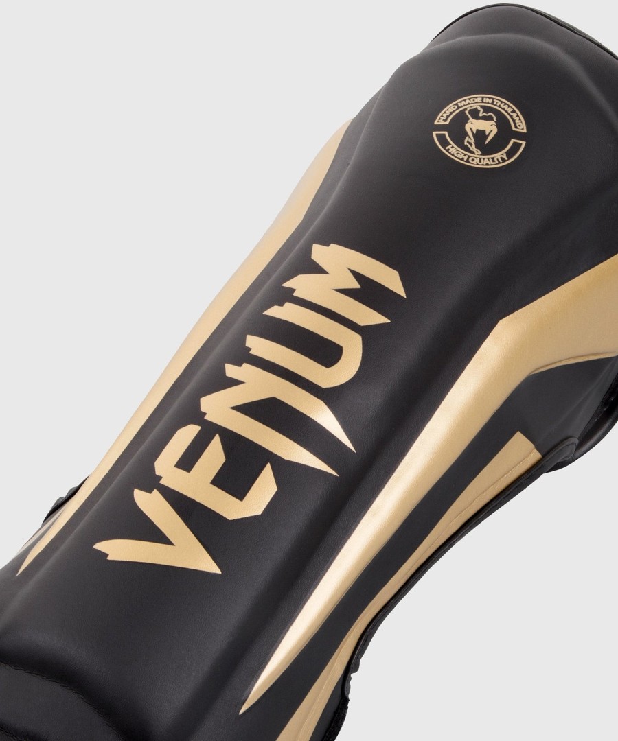 venum elite standup shin guards - blackgold