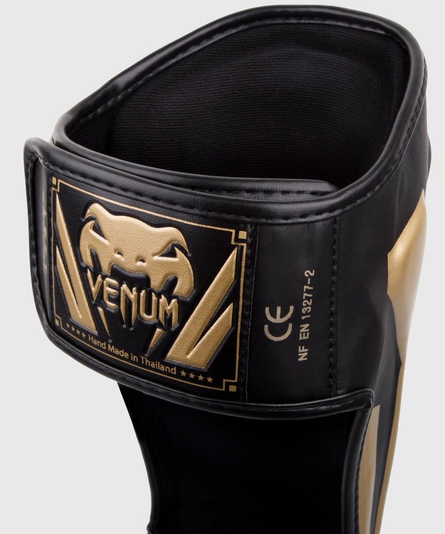 venum elite standup shin guards - blackgold
