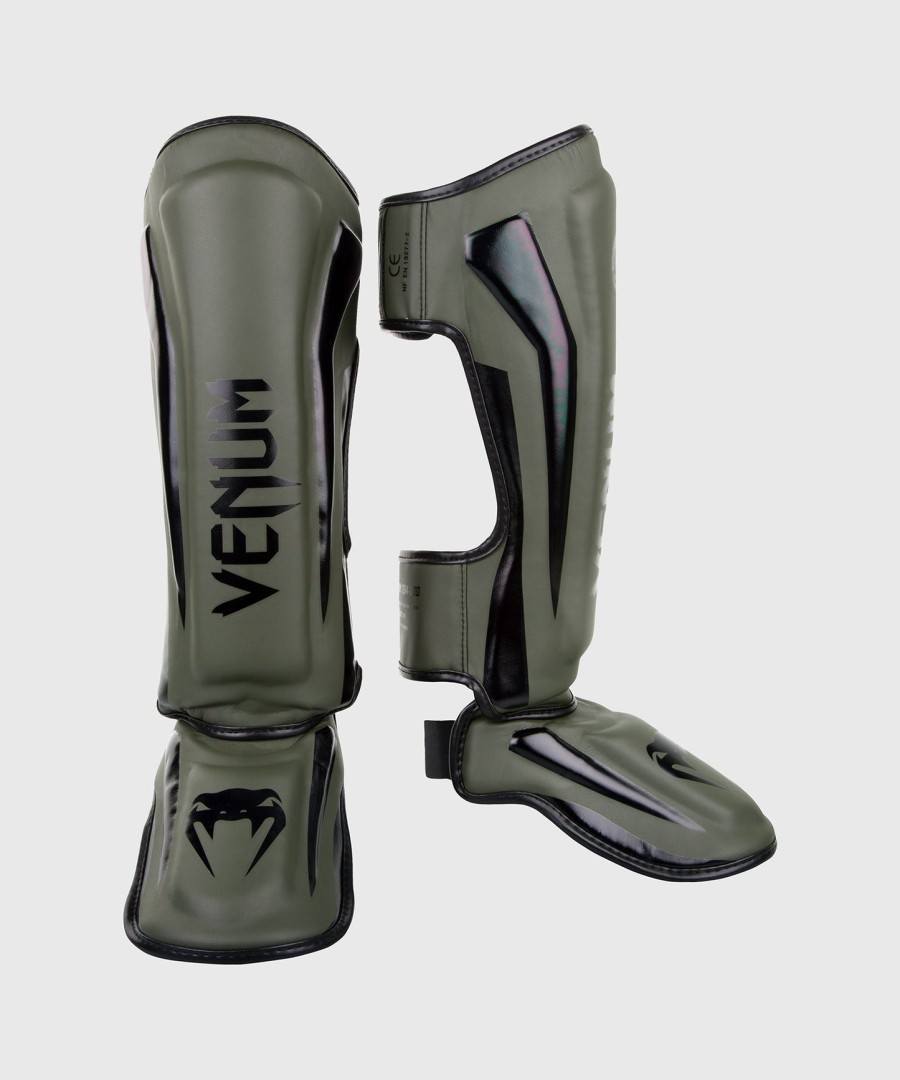 venum elite standup shin guards - khakiblack