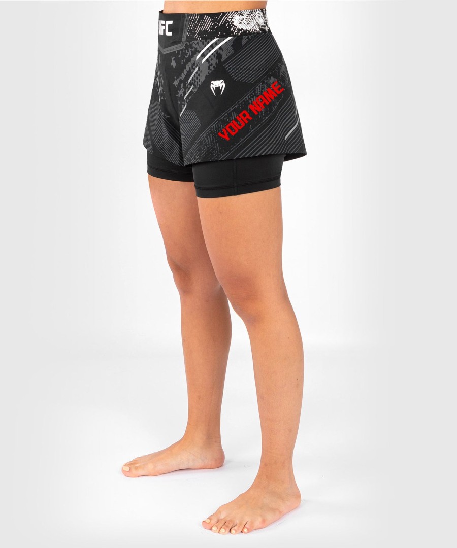 ufc adrenaline by venum personalized authentic fight night women fight short - black