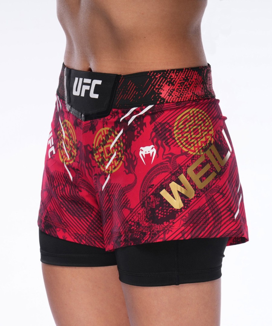 women ufc unrivaled by venum red zhang weili fight short