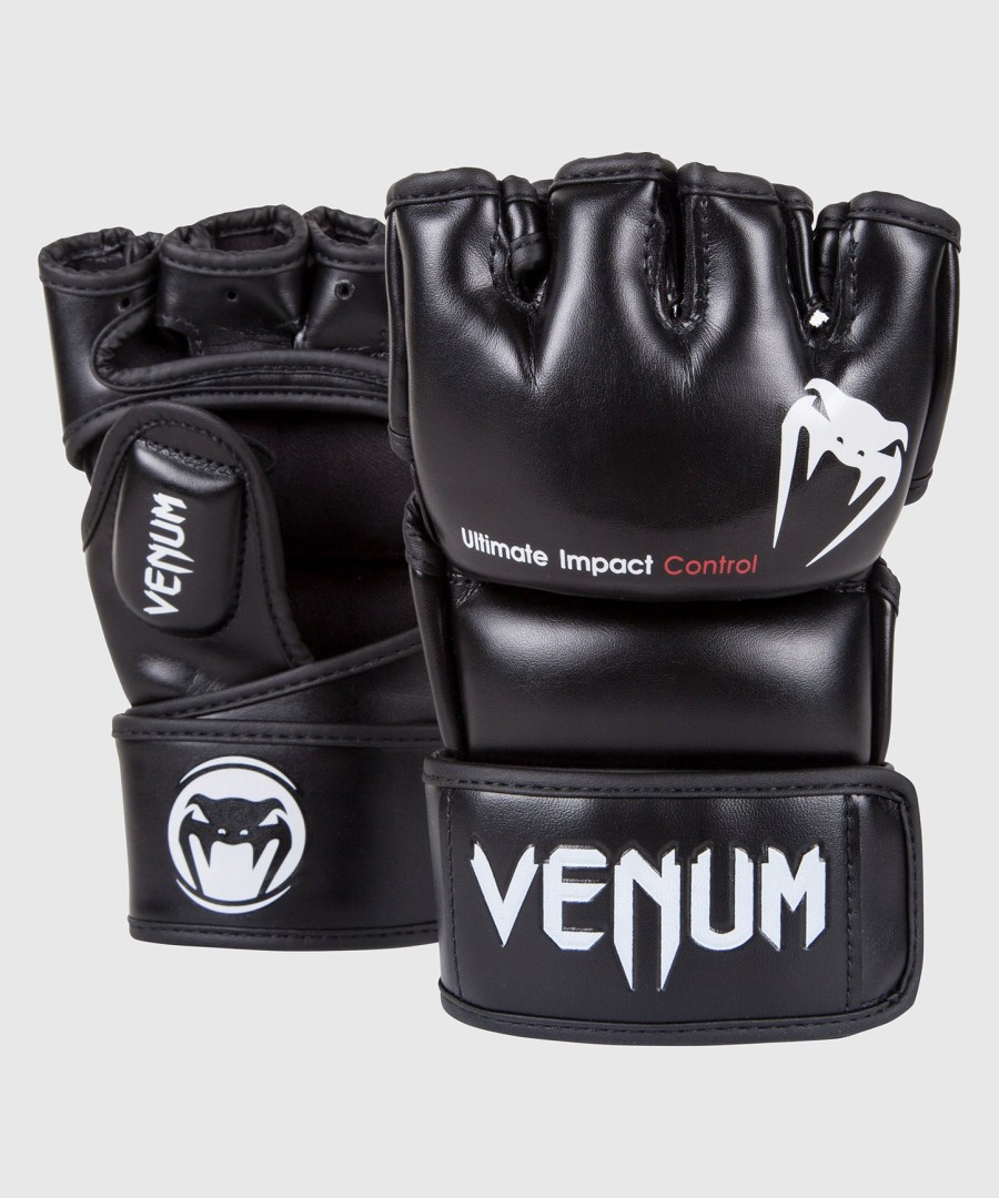 venum impact mma gloves - skintex leather - black
