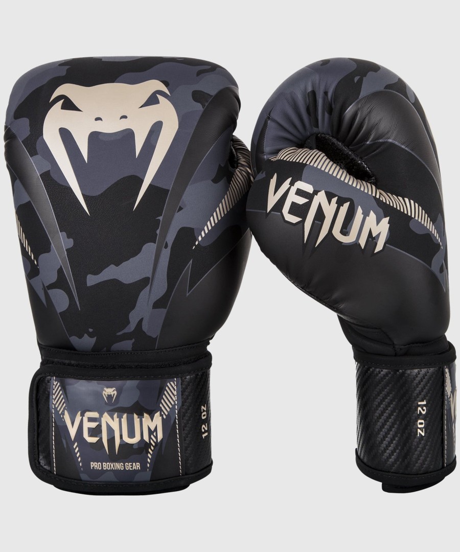 venum impact boxing gloves - dark camosand