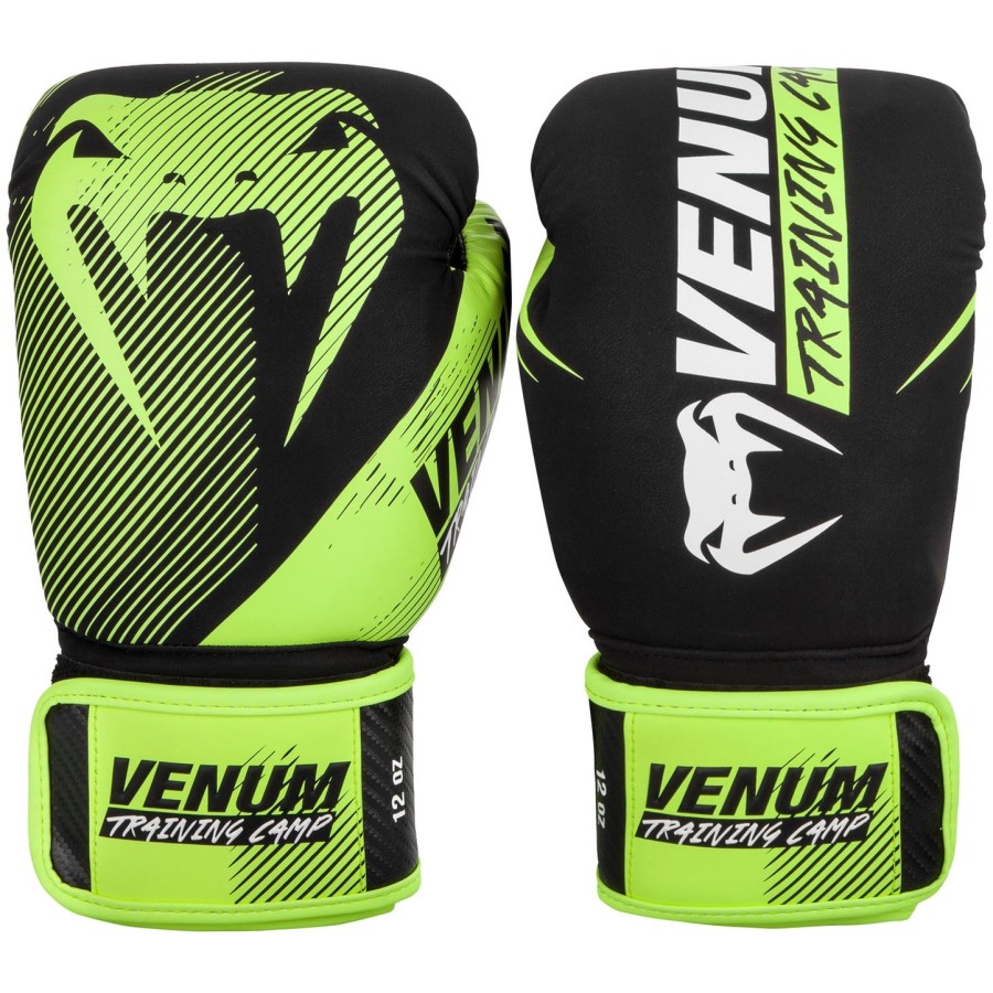 venum training camp 2.0 boxing gloves - blackneo yellow