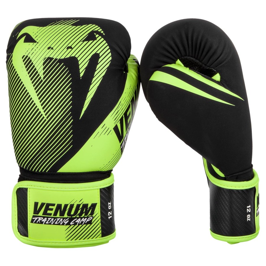 venum training camp 2.0 boxing gloves - blackneo yellow