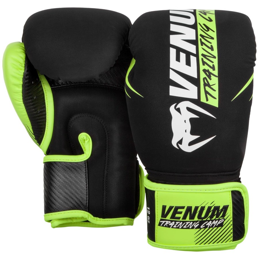 venum training camp 2.0 boxing gloves - blackneo yellow