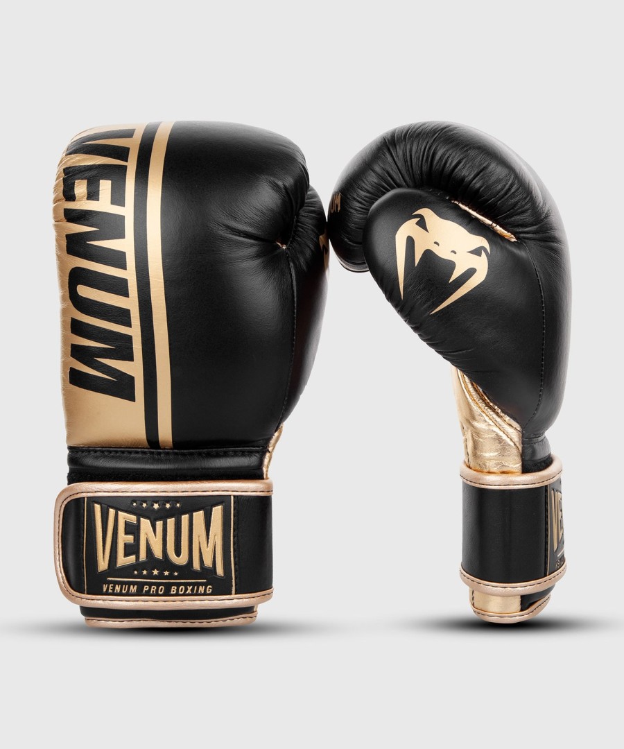 venum shield pro boxing gloves velcro - blackgold