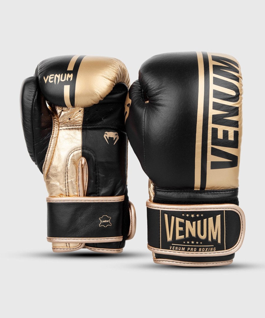 venum shield pro boxing gloves velcro - blackgold