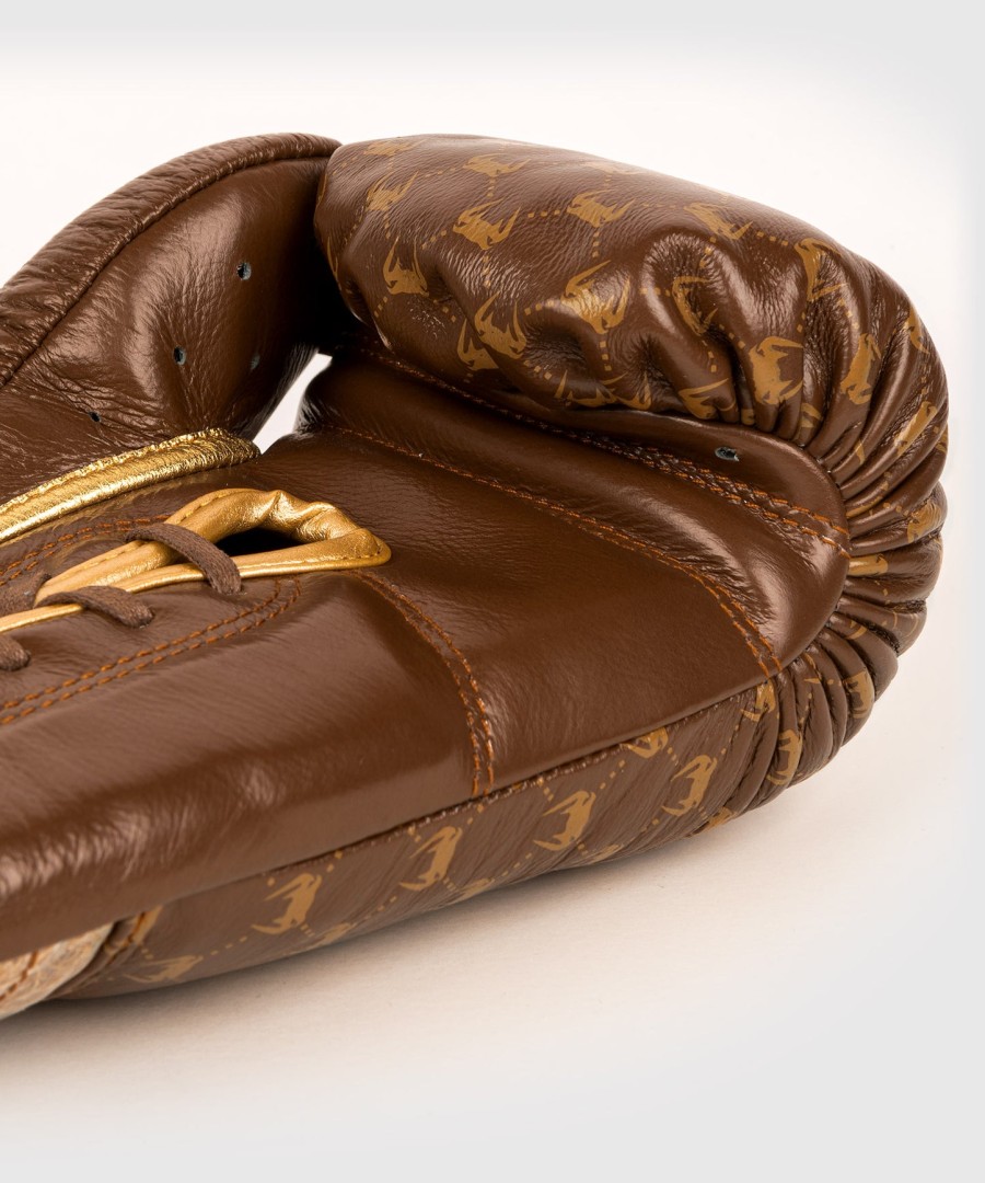 venum coco monogram pro lace up boxing gloves - grizzly brown