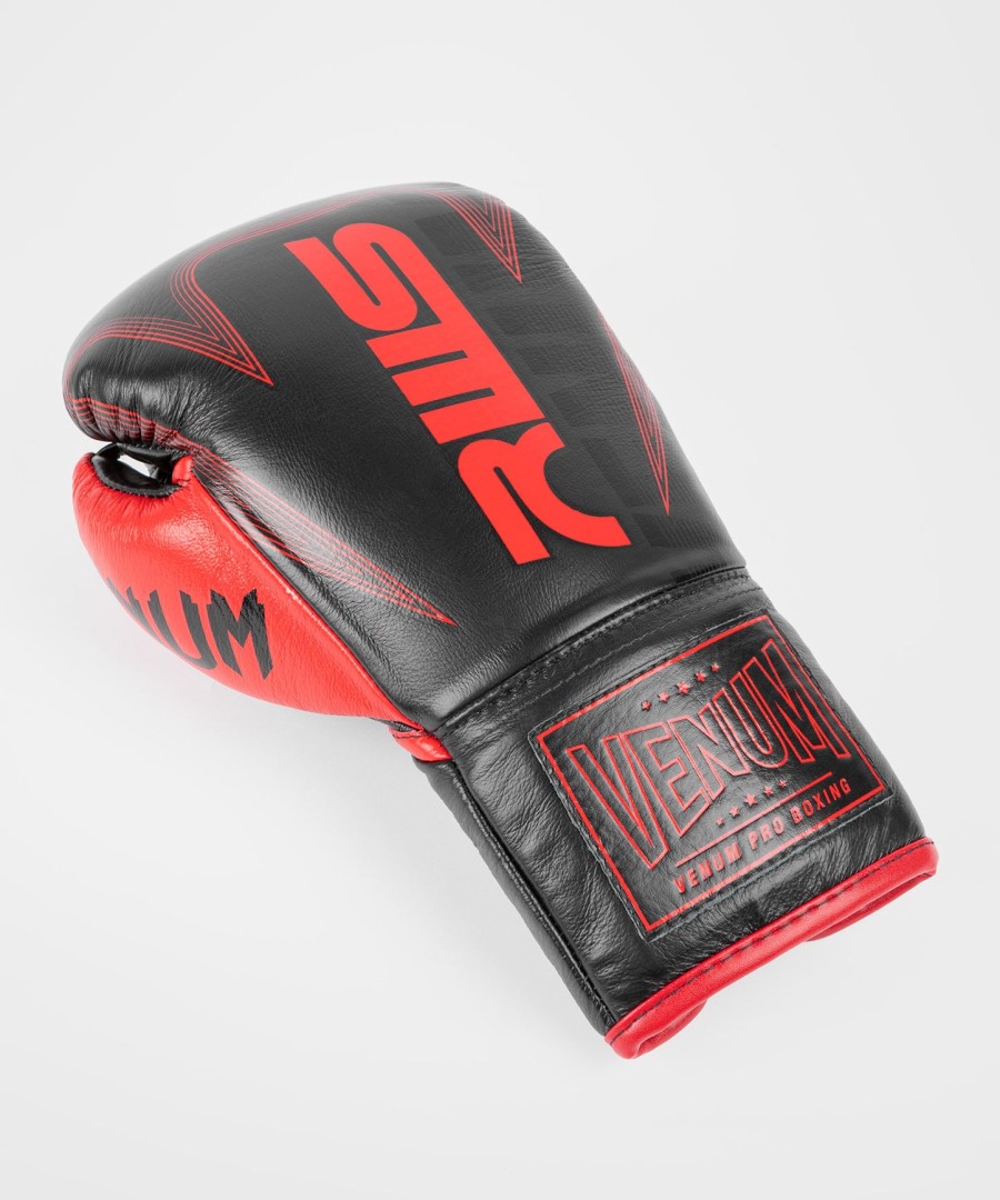 rws x venum official boxing gloves with laces - black