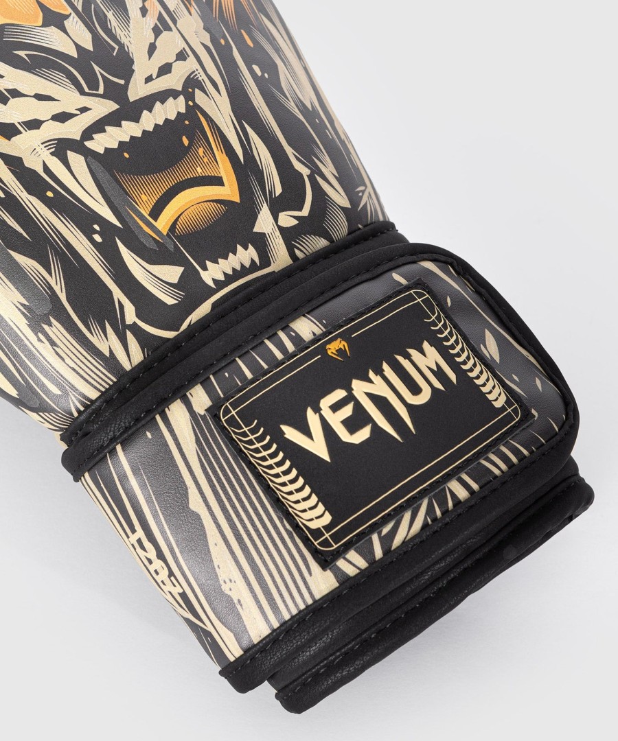 venum tiger boxing gloves - blackneon orange