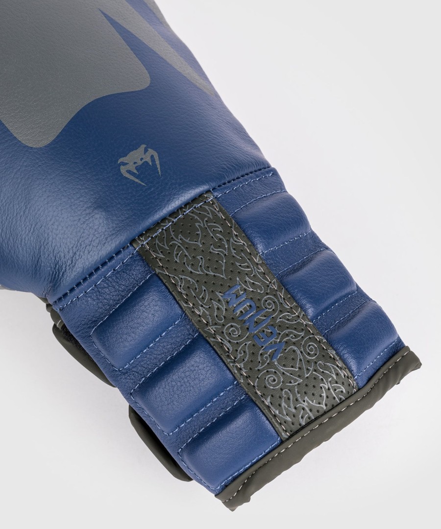 venum reverso boxing gloves - storm grey royal blue