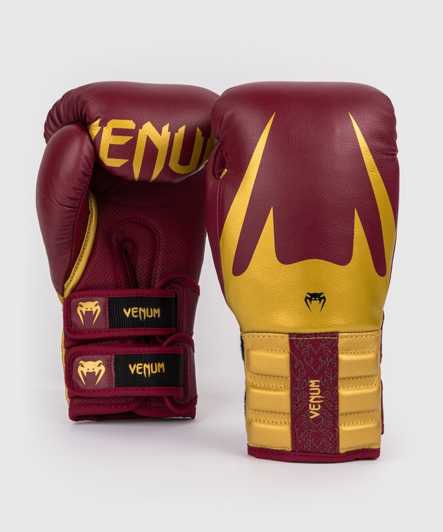 venum reverso boxing gloves - cherry red gold