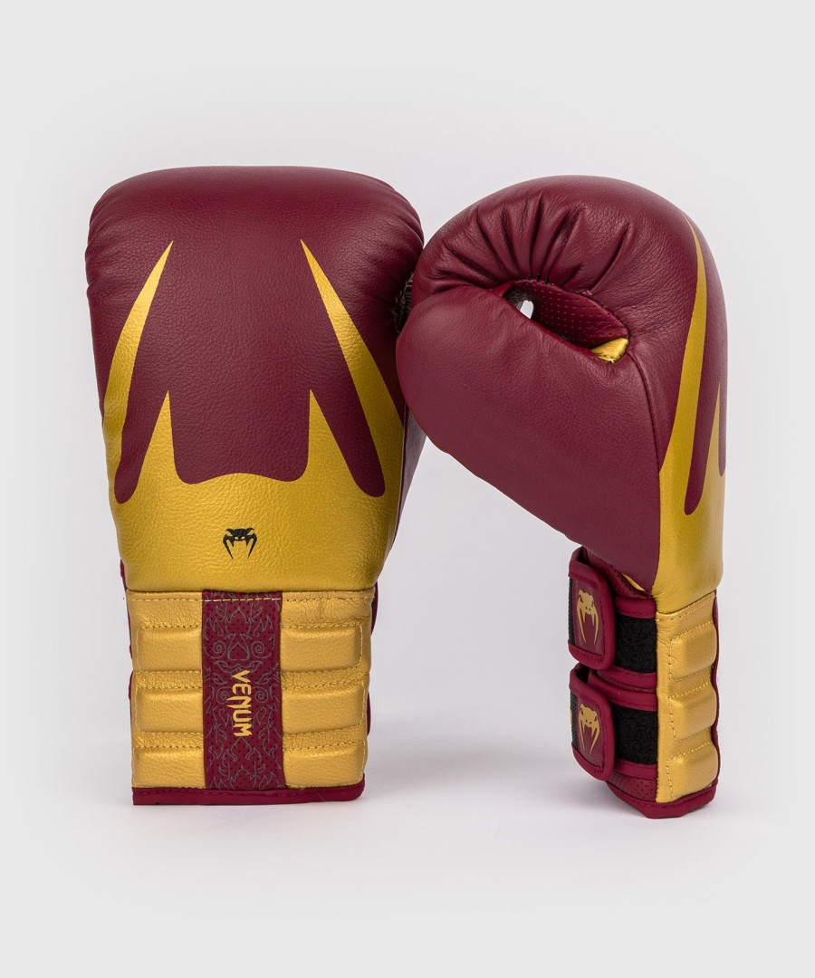 venum reverso boxing gloves - cherry red gold