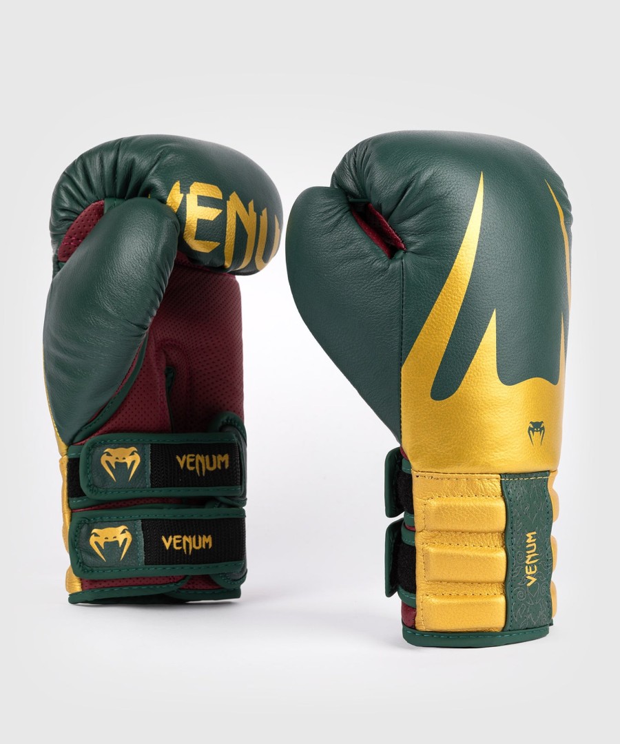 venum reverso boxing gloves - emerald green gold