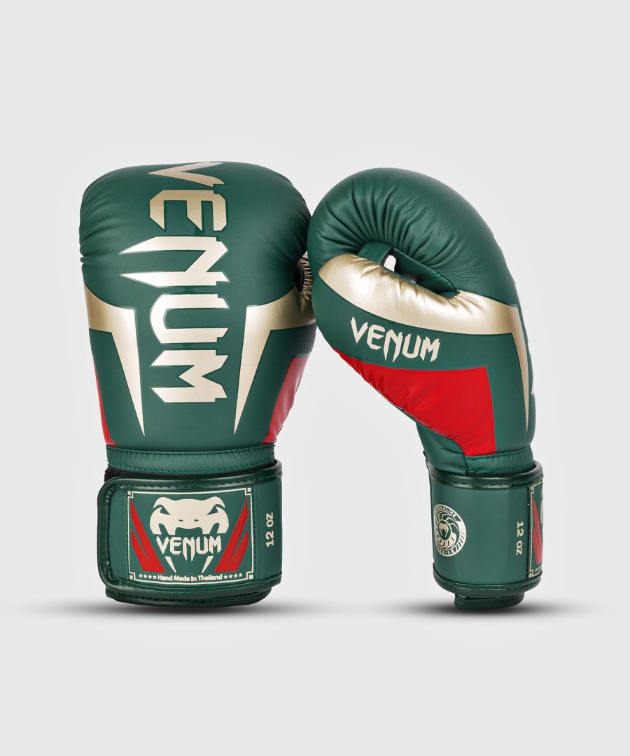 venum elite boxing gloves - green - special edition