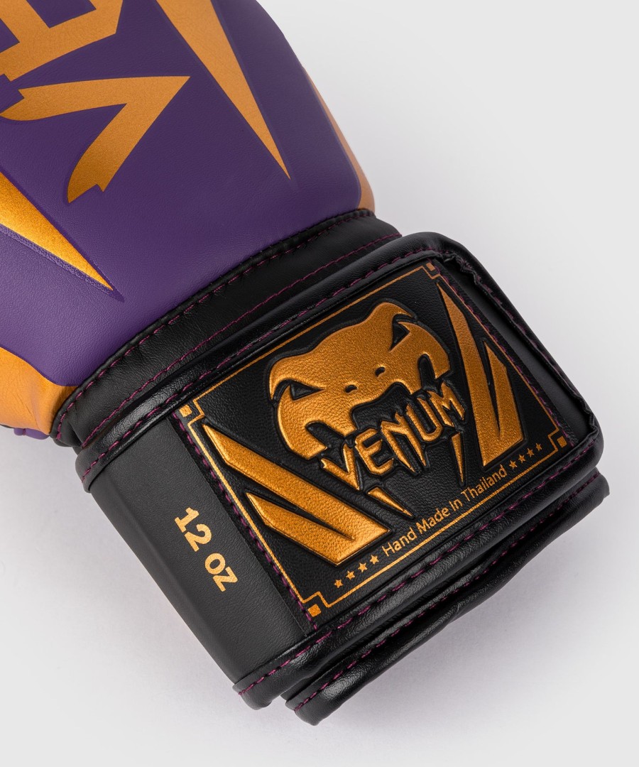 venum elite boxing gloves - dark purple - special edition