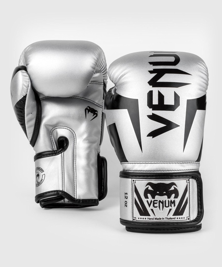 venum elite boxing gloves - silverblack