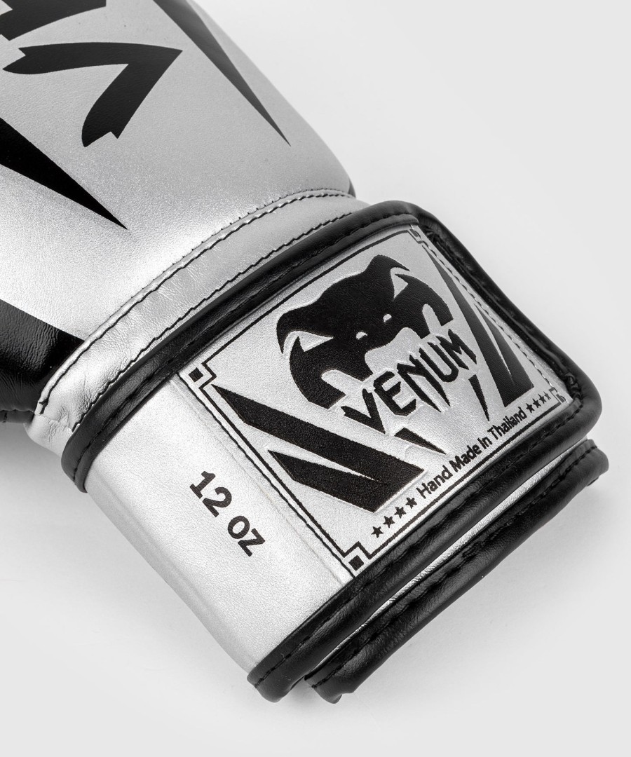 venum elite boxing gloves - silverblack