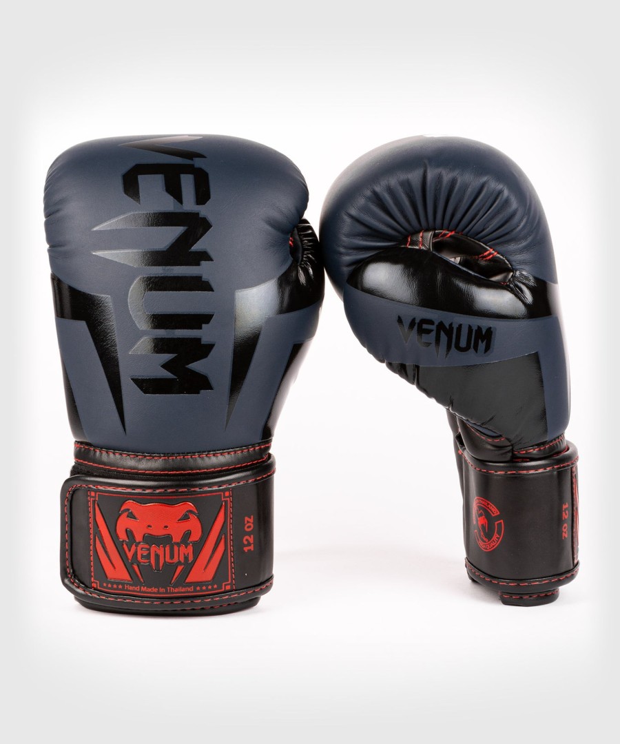 venum elite boxing gloves - navy blueblack-red