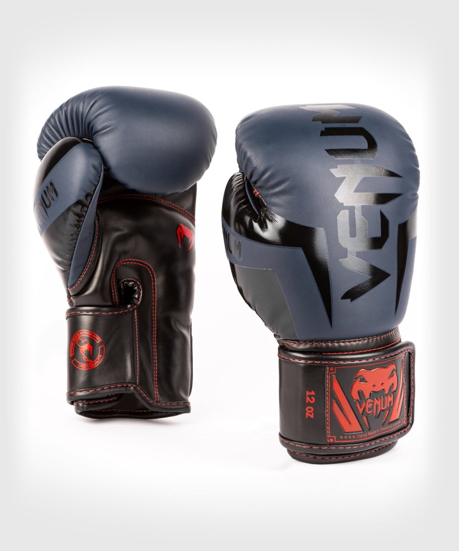 venum elite boxing gloves - navy blueblack-red