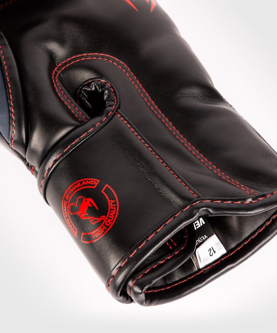 venum elite boxing gloves - navy blueblack-red