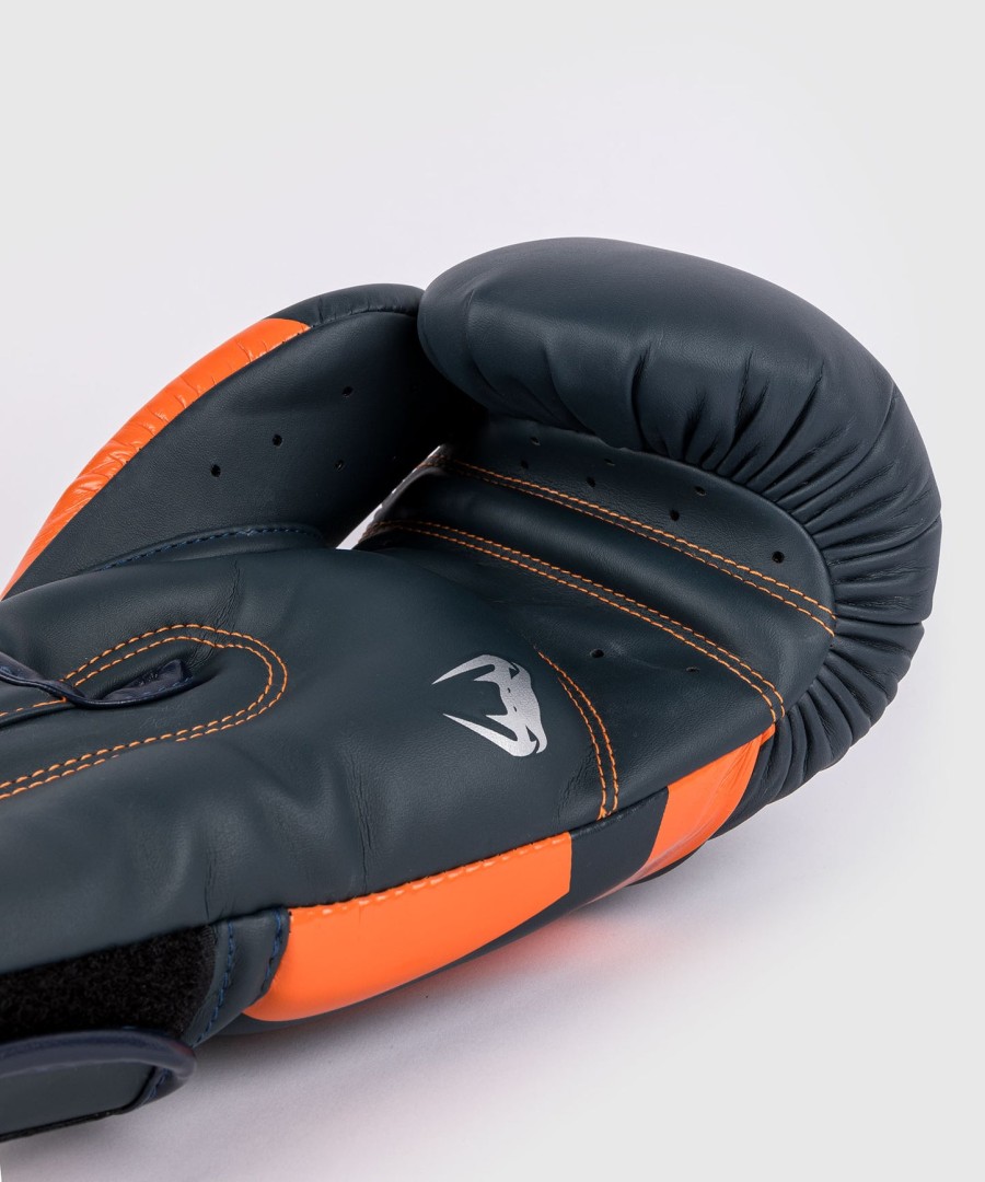 venum elite boxing gloves - navysilverorange