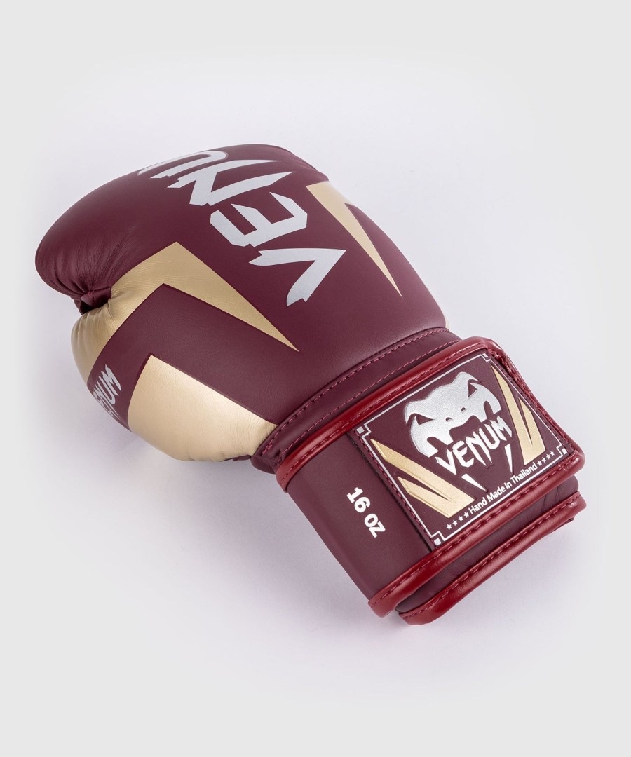 venum elite boxing gloves - burgundygold