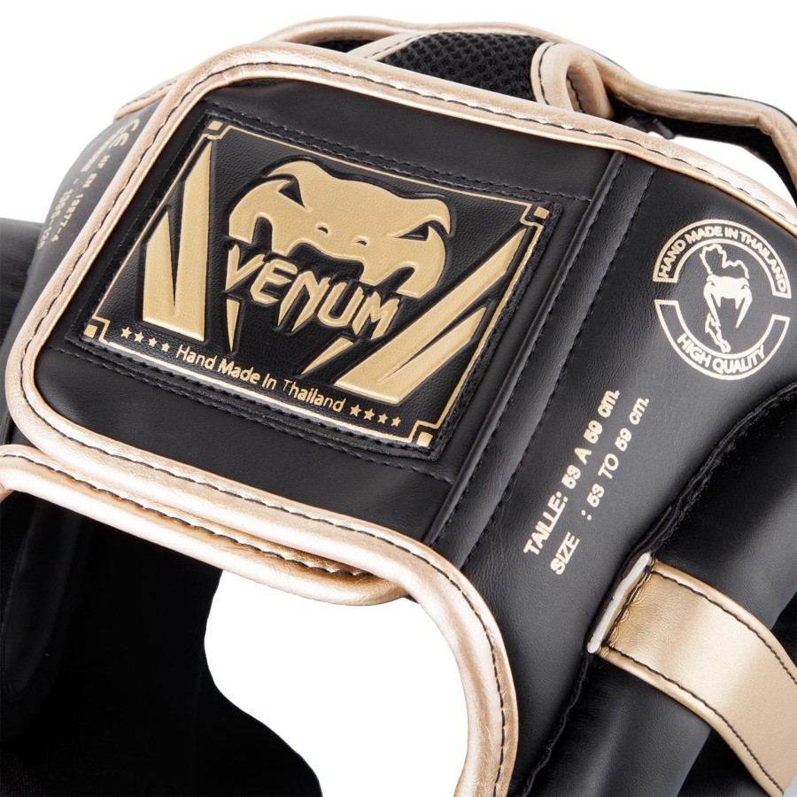 venum elite headgear - blackgold