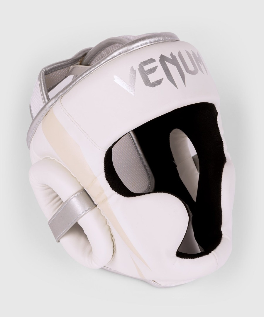 venum elite headgear - whitesilver-pink