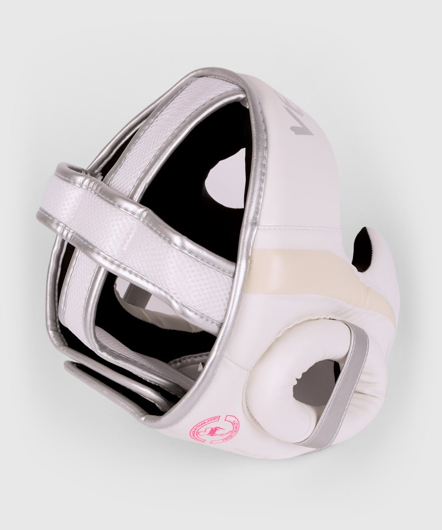 venum elite headgear - whitesilver-pink