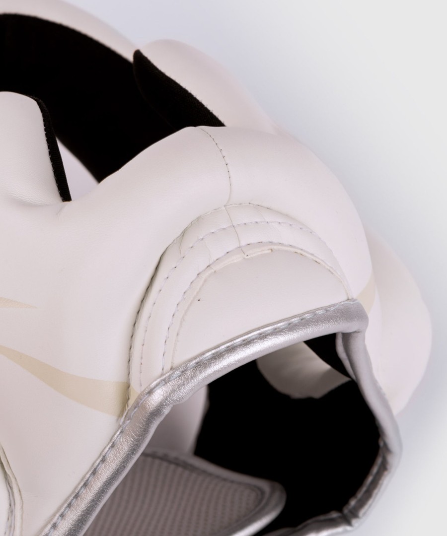 venum elite headgear - whitesilver-pink