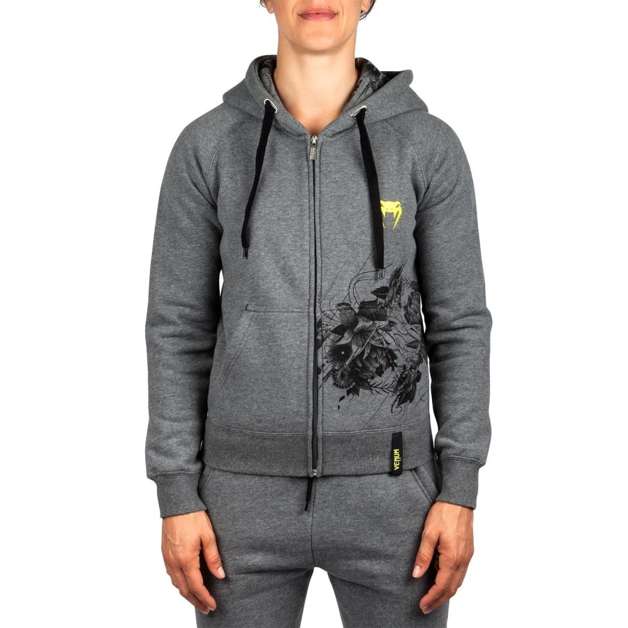 venum floral hoodie - heather grey - for women