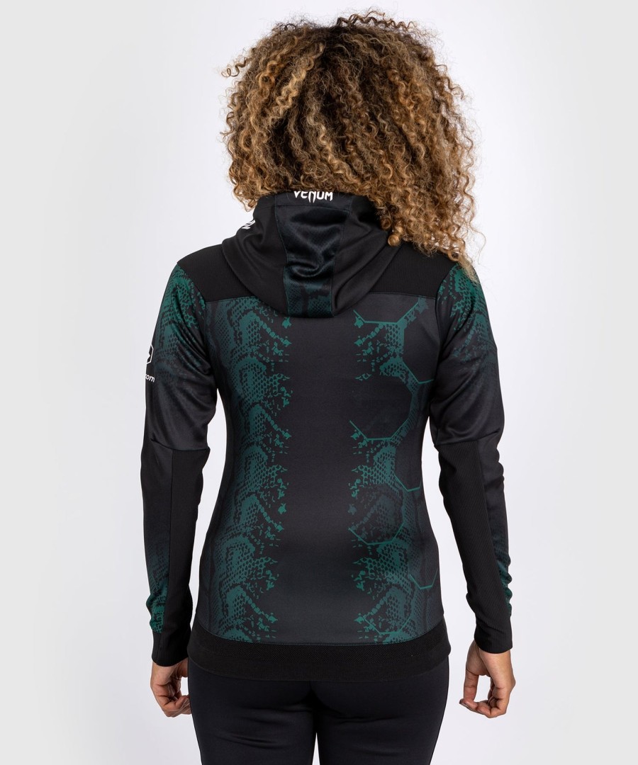 ufc adrenaline by venum authentic fight night women walkout hoodie - emerald edition - greenblack