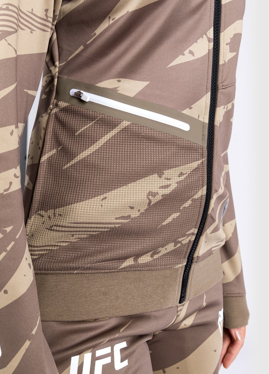 ufc adrenaline by venum fight week women zip hoodie - desert camo