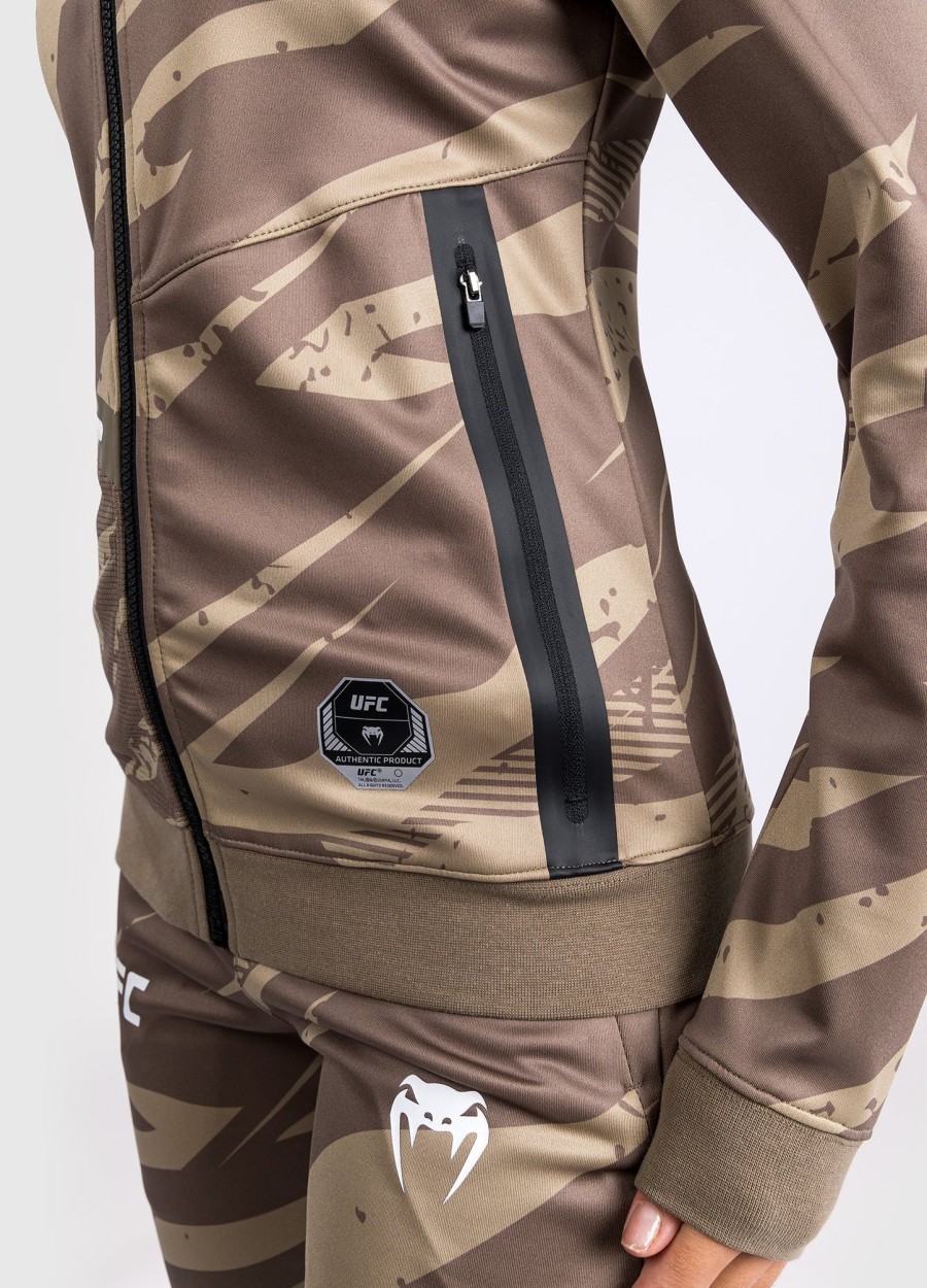 ufc adrenaline by venum fight week women zip hoodie - desert camo