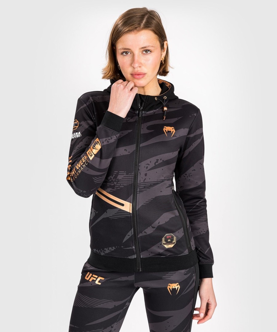 ufc adrenaline by venum fight week women zip hoodie - urban camo
