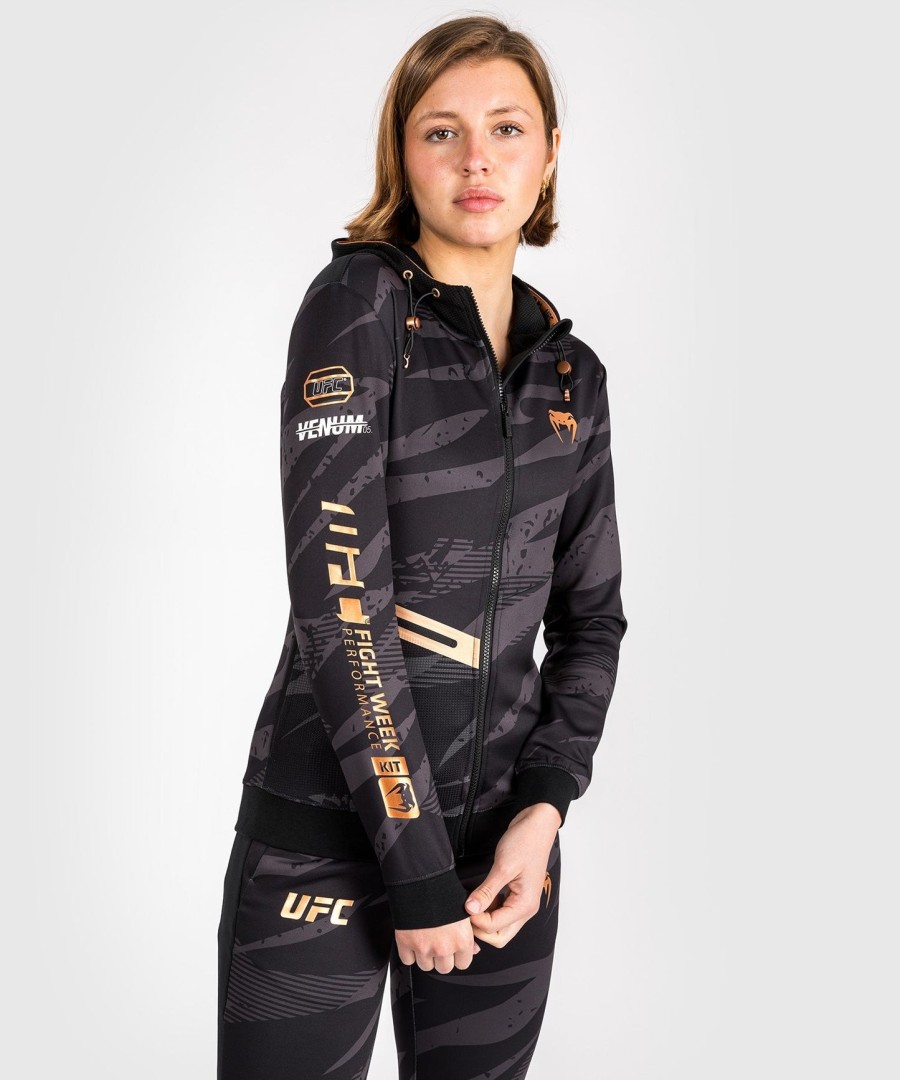 ufc adrenaline by venum fight week women zip hoodie - urban camo